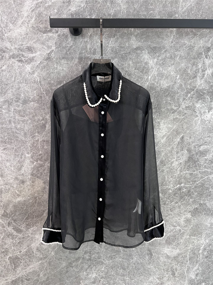 Miu Miu mesh long-sleeved shirt