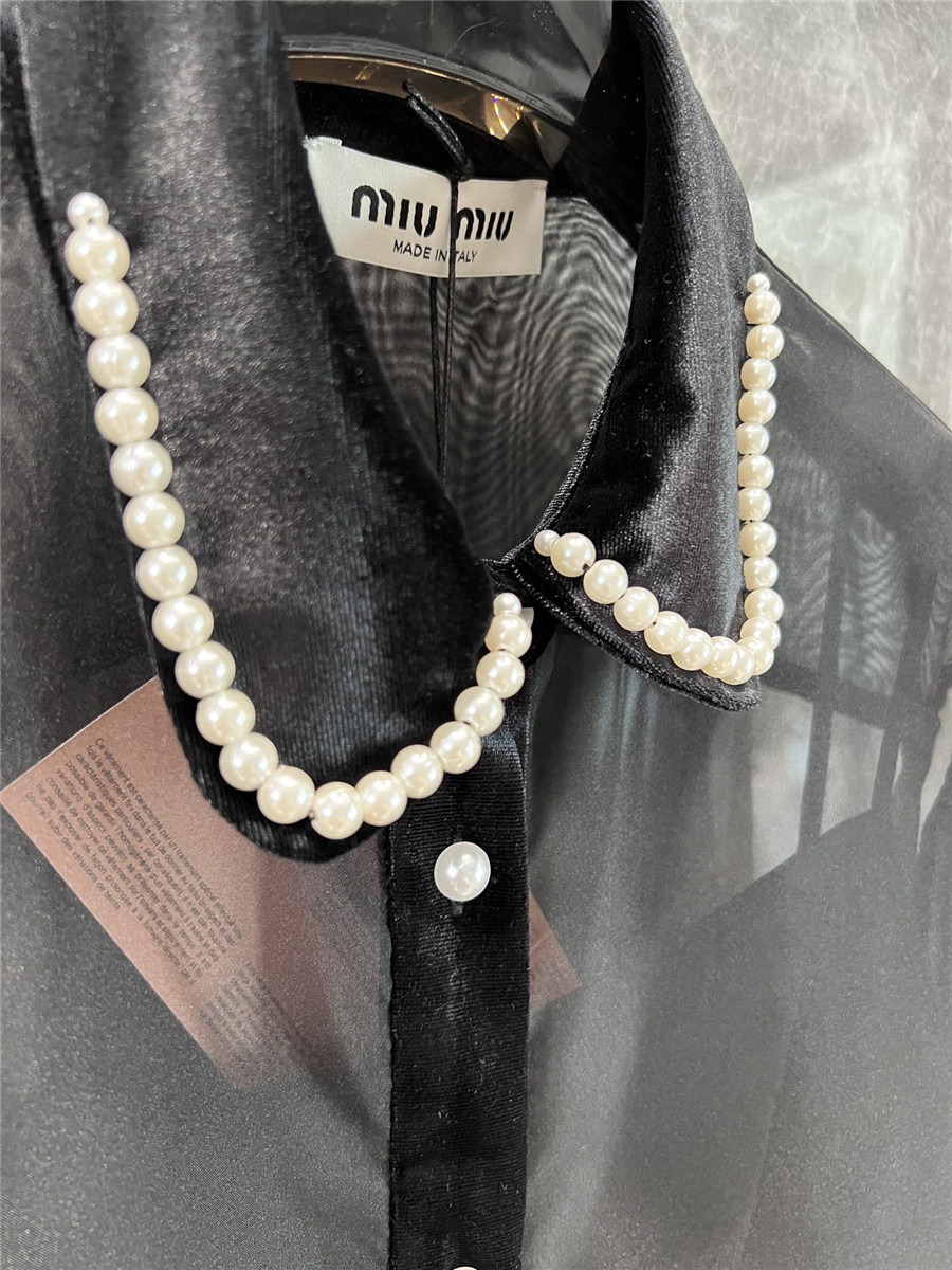 Miu Miu mesh long-sleeved shirt