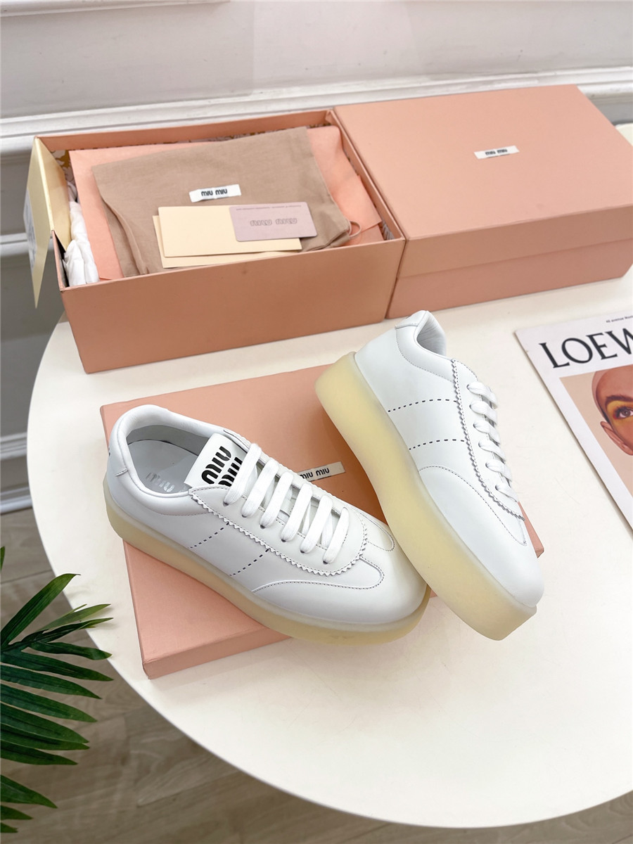 Miu Miu Platform Lace-Up Sneakers