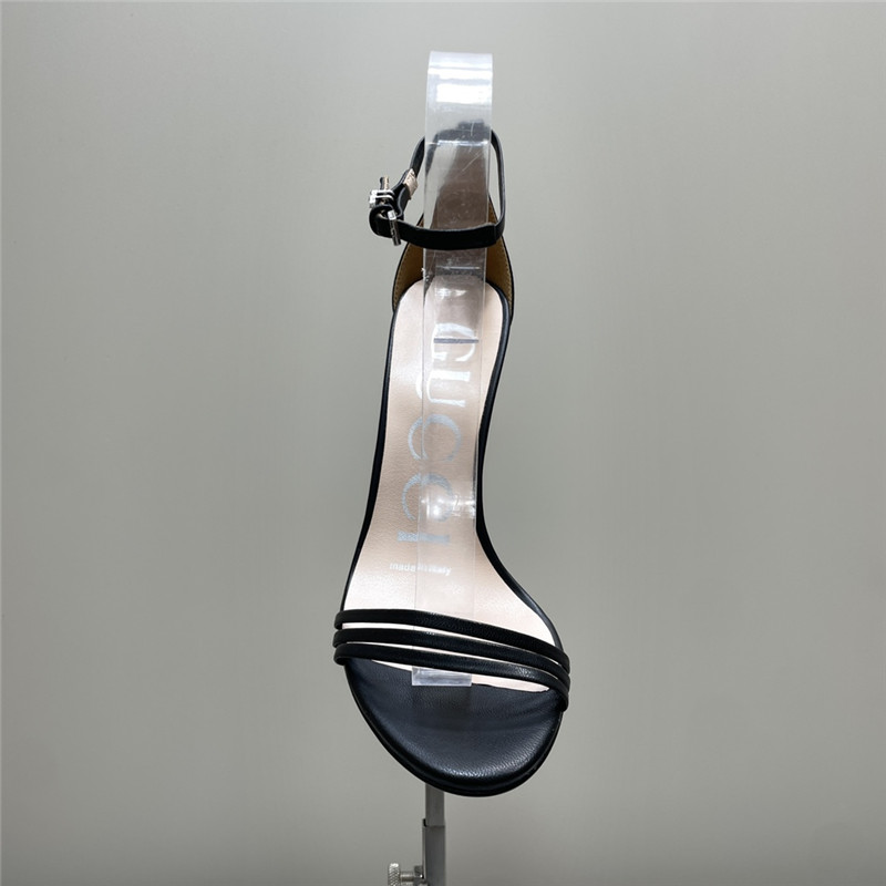 Gvc*1 strappy heeled sandals in black leather
