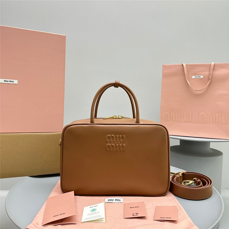 Miu Miu Leather Beau Bag Brown