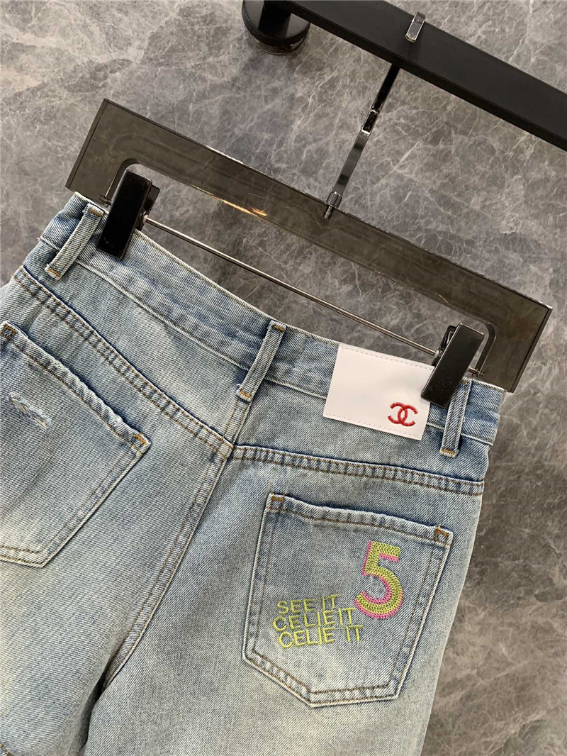Ch**el logo denim shorts