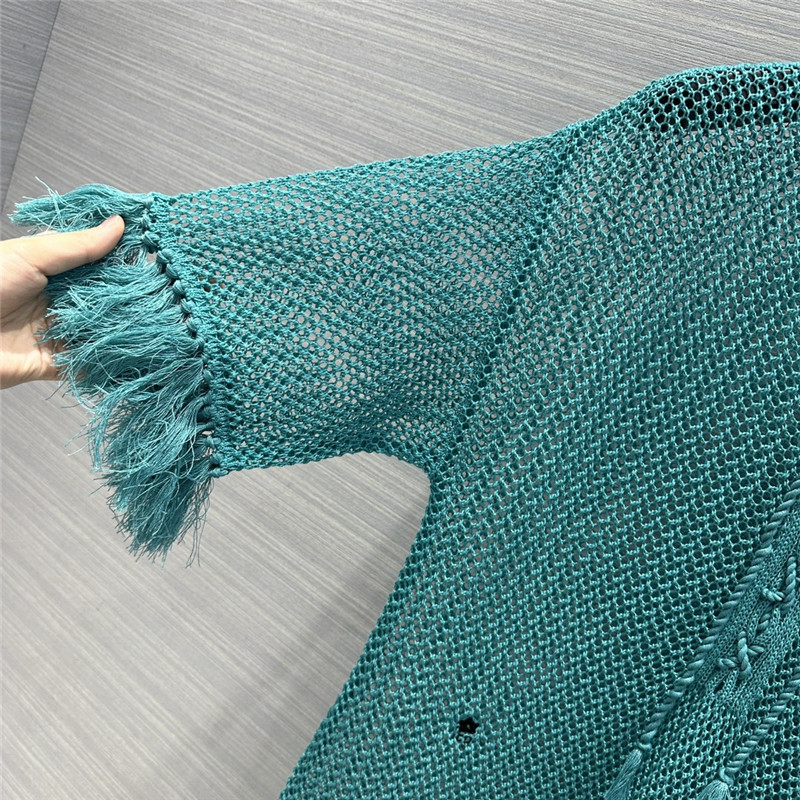 D10r wispy crochet knit smock dress