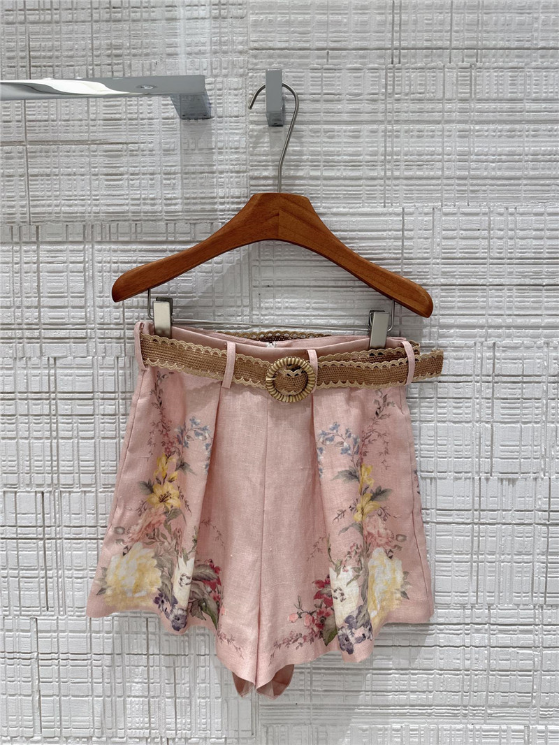 zimm linen cotton high waisted shorts