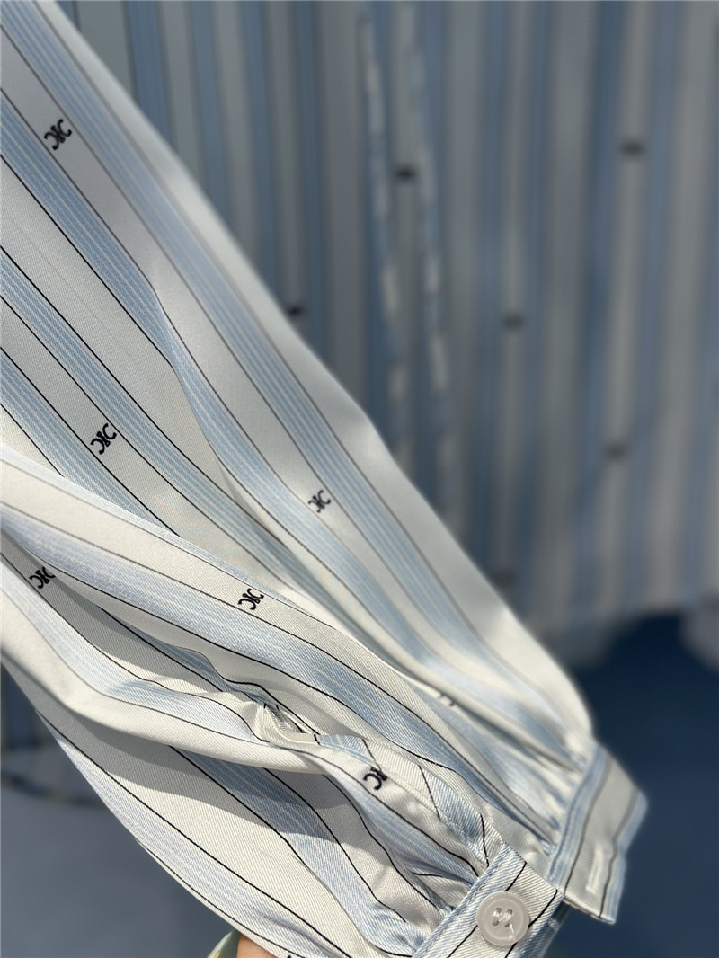 Ce1i*e logo striped arc de triomphe tie shirt