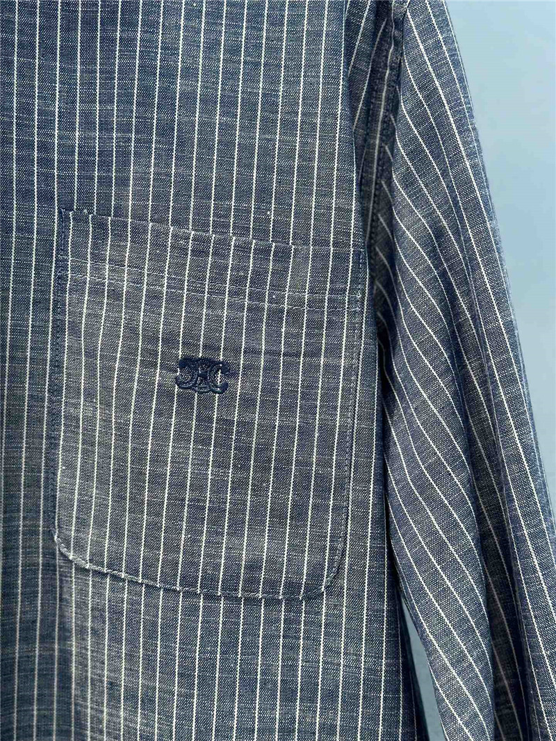 Ce1i*e logo denim striped shirt