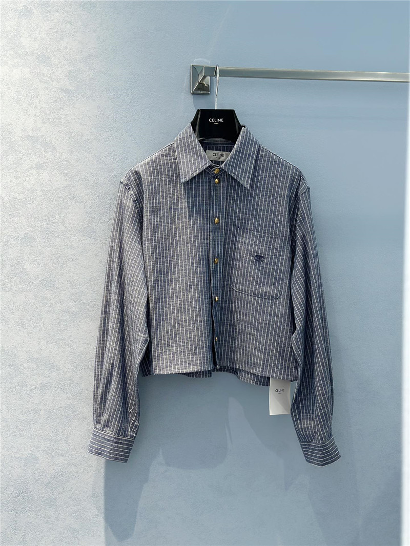 Ce1i*e logo denim striped shirt