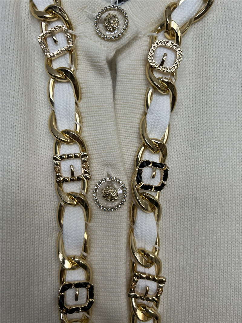 Ch**el chain cashmere knit cardigan vest