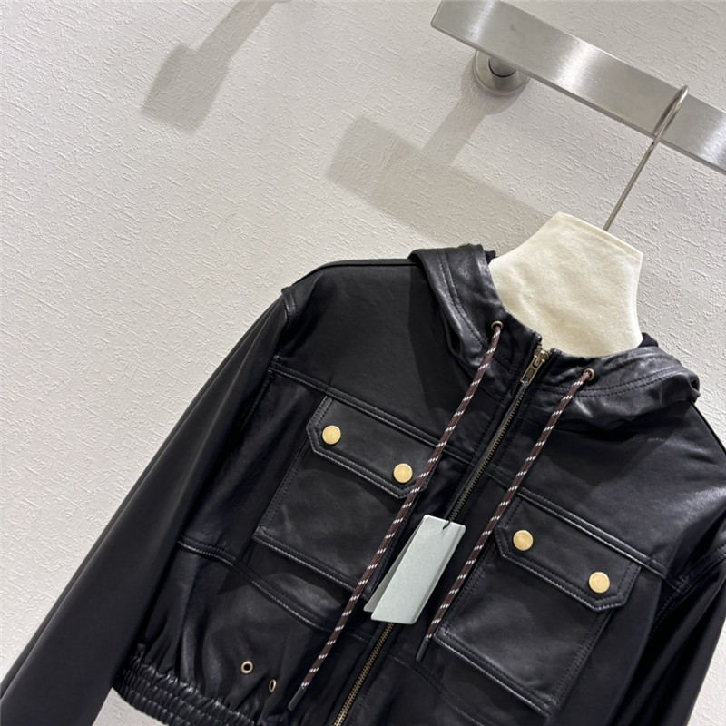Ba1en*iaga hooded cropped sheepskin jacket