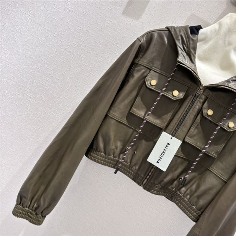 Ba1en*iaga hooded cropped sheepskin jacket