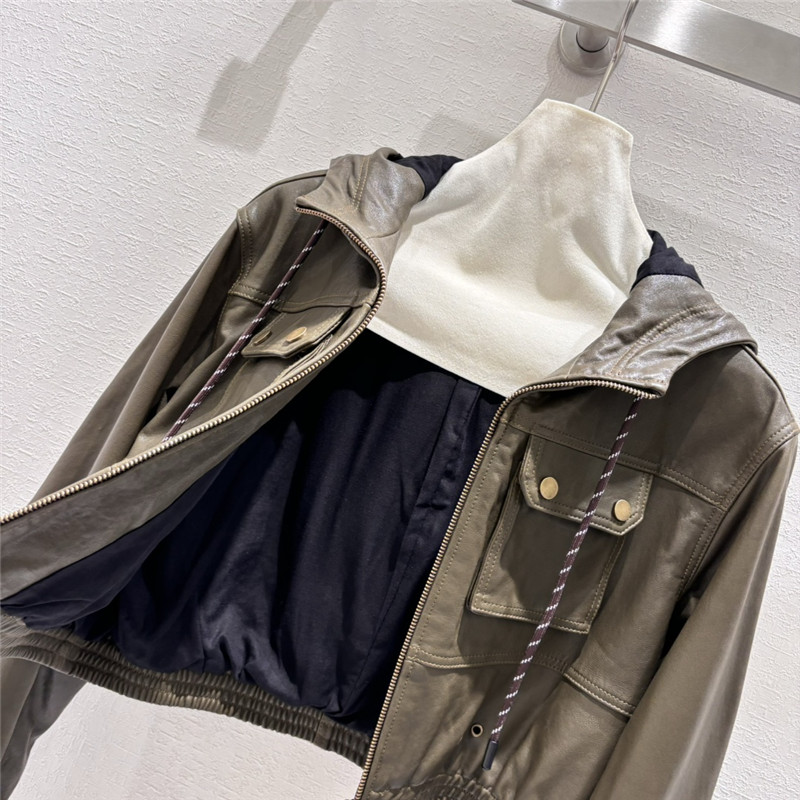 Ba1en*iaga hooded cropped sheepskin jacket