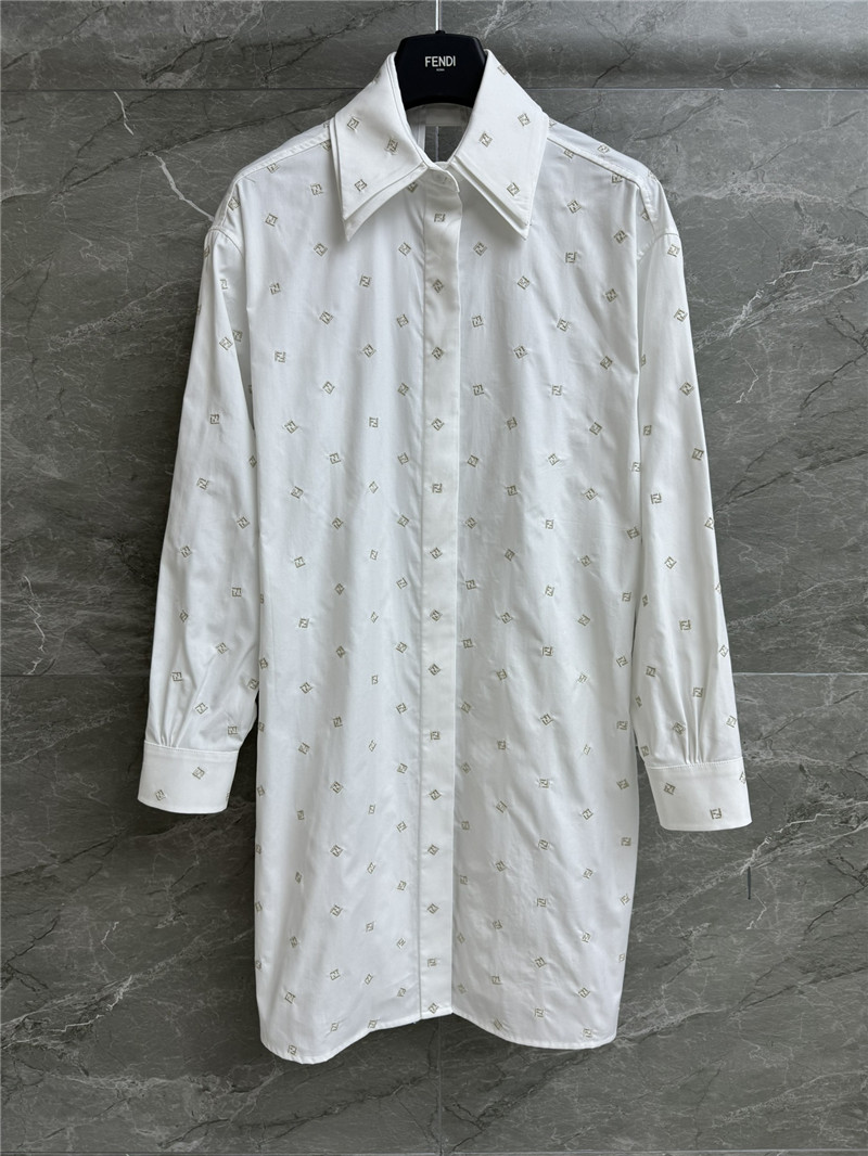 F**di letter embroidered shirt dress