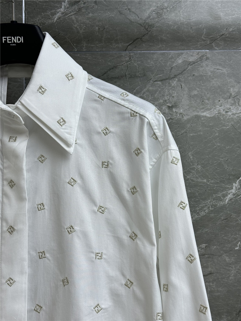 F**di letter embroidered shirt dress