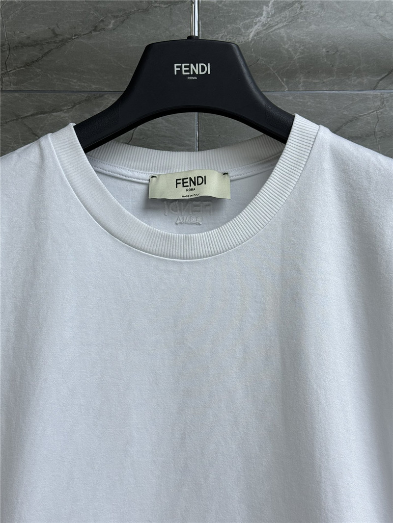 F**di beaded round neck t shirt