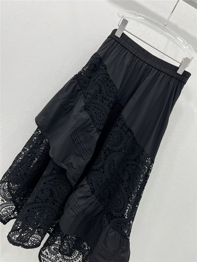 zimm water-soluble lace patchwork irregular skirt
