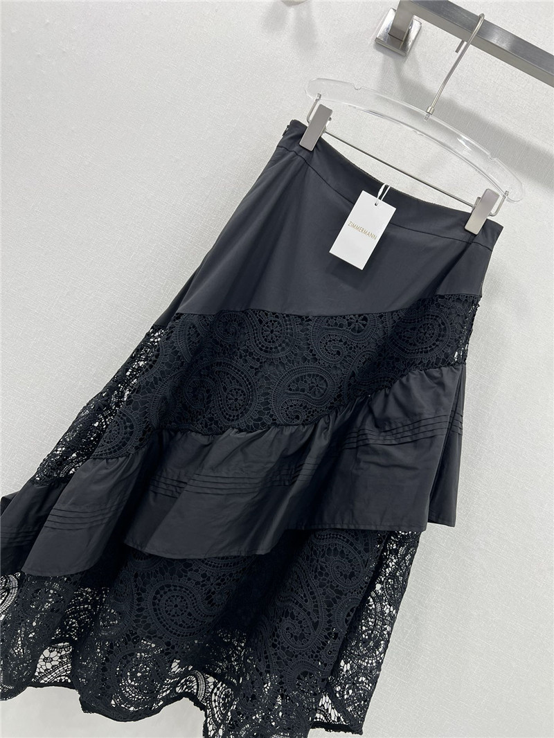 zimm water-soluble lace patchwork irregular skirt
