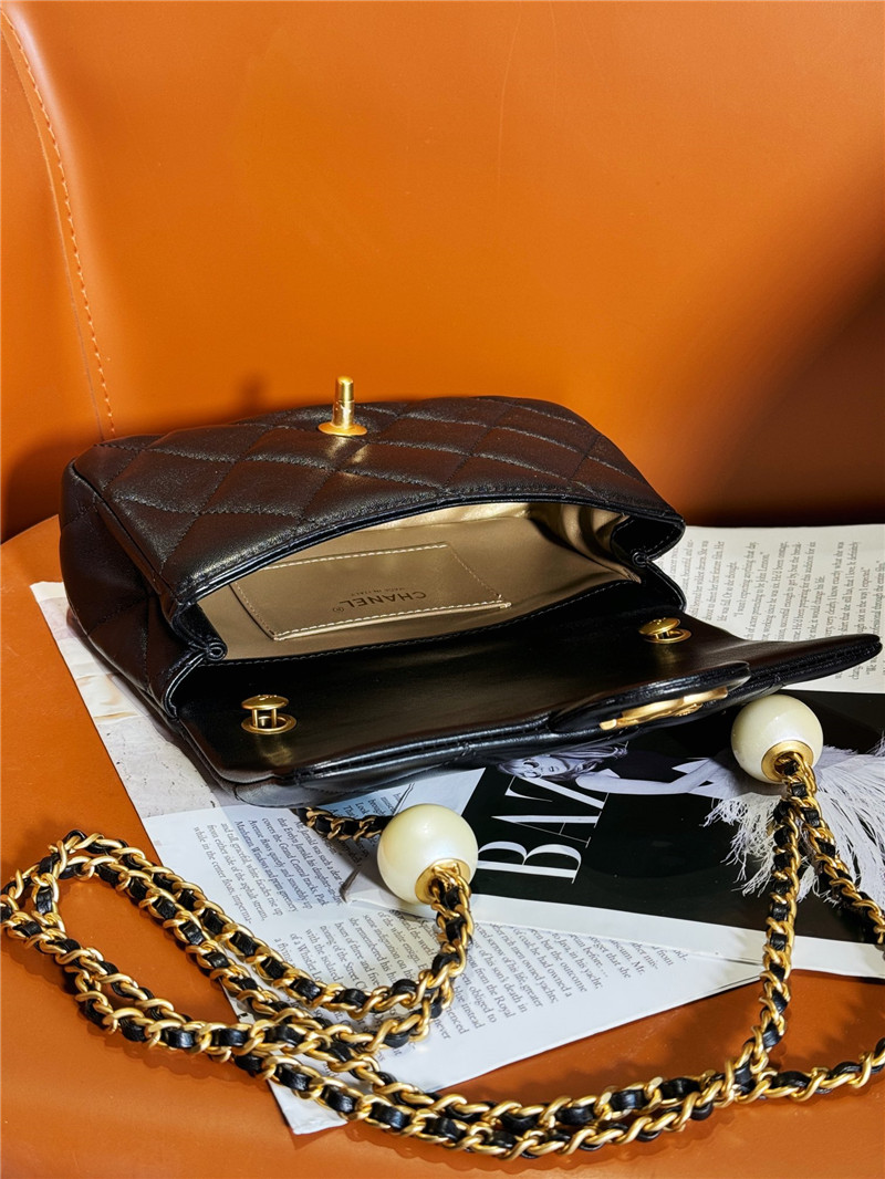 Ch**el pearl black classic cf bag