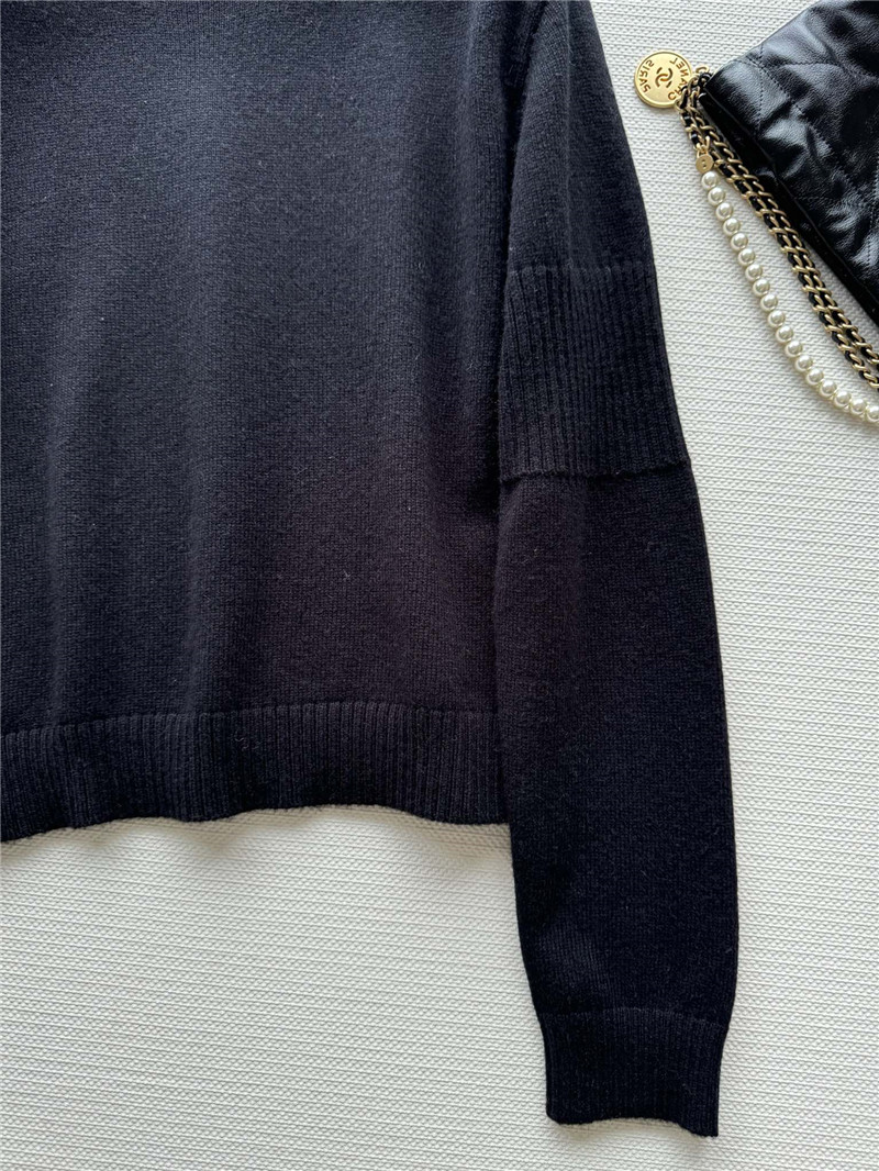 Ch**el logo shoulder buttons cashmere sweater