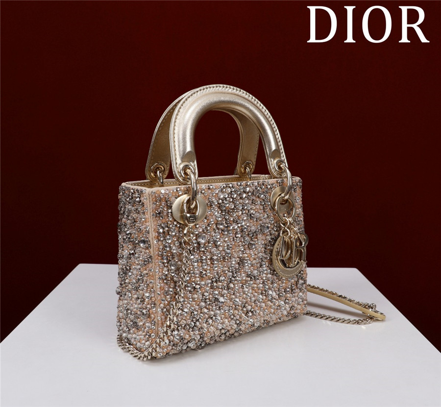 d10r lady embroidered beaded D1am0nd handbag