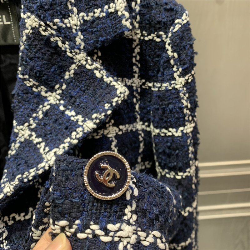 Ch**el blue tweed coat