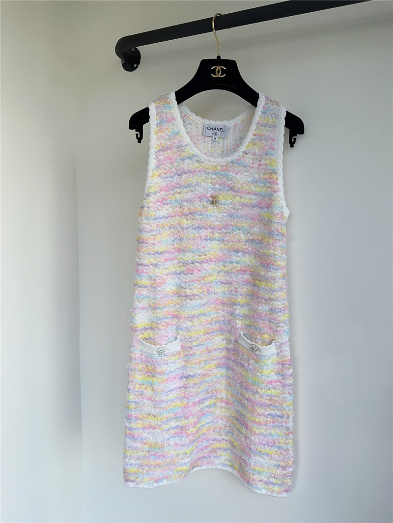 Ch**el colorful lightweight gauze knit tank dress