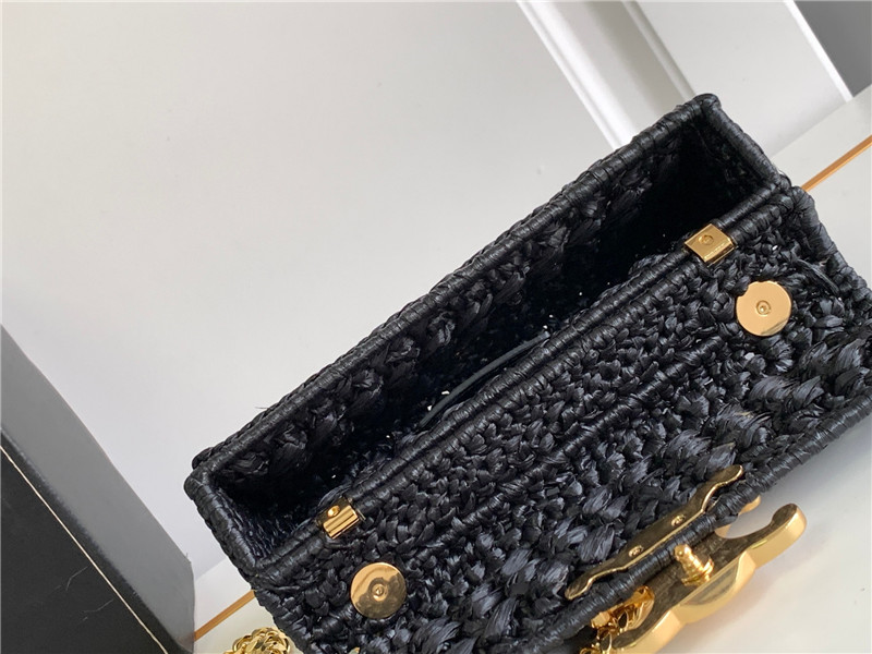 Ce1i*e raffia effect claude chain shoulder bag