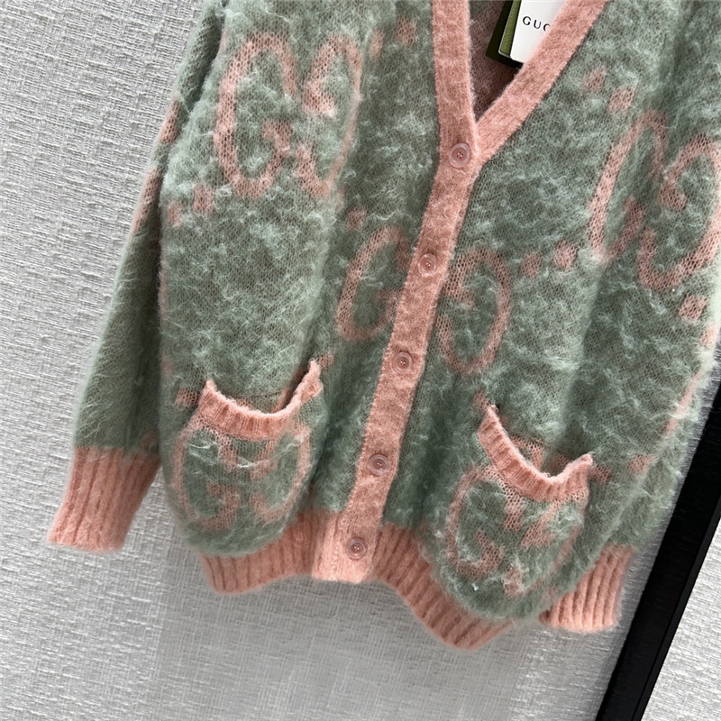 Gvc*1 gg pink mohair cardigan jacket
