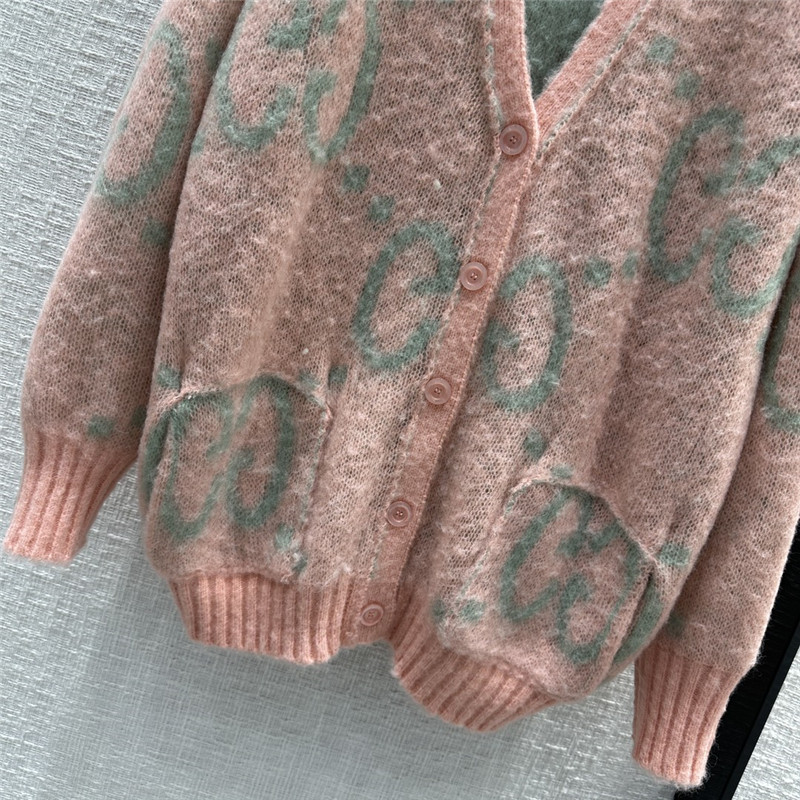 Gvc*1 gg pink mohair cardigan jacket