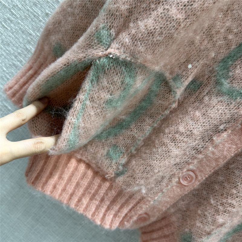 Gvc*1 gg pink mohair cardigan jacket