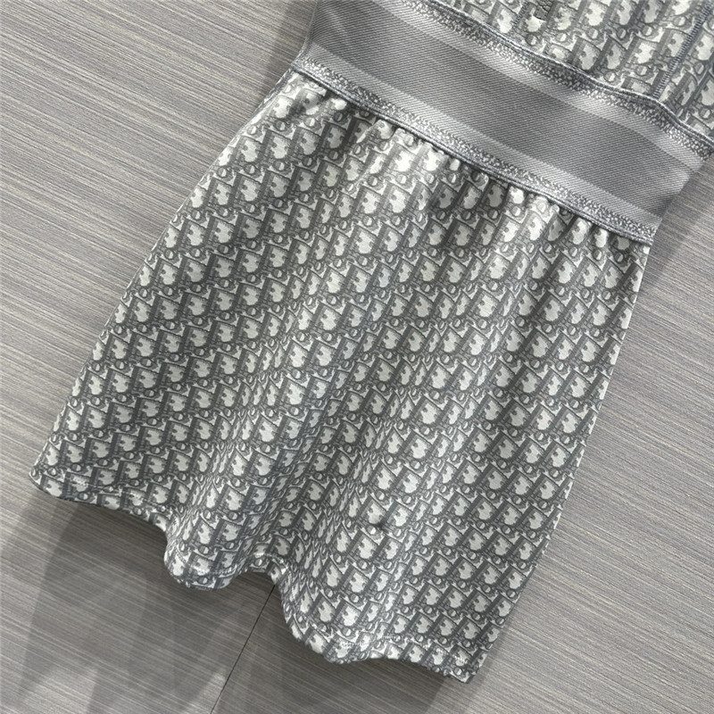 D10r grey sleeveless logo print dress