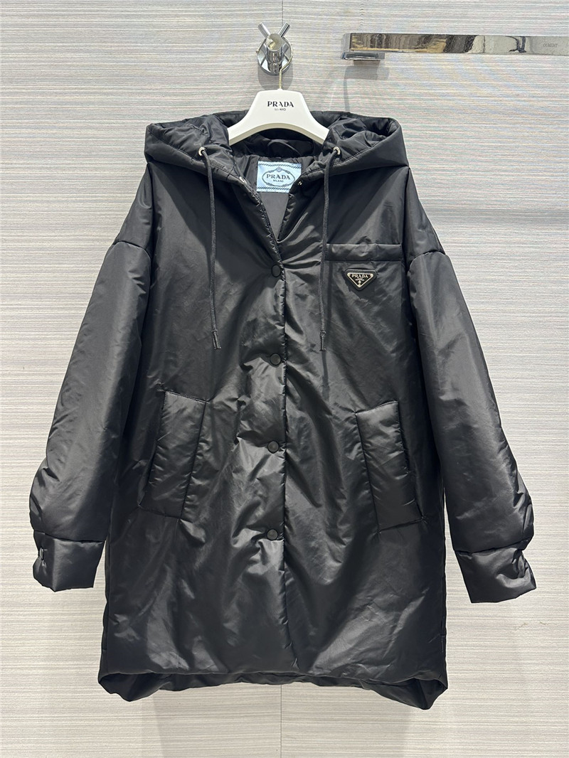 Pra*a regenerated nylon series large cotton jacket