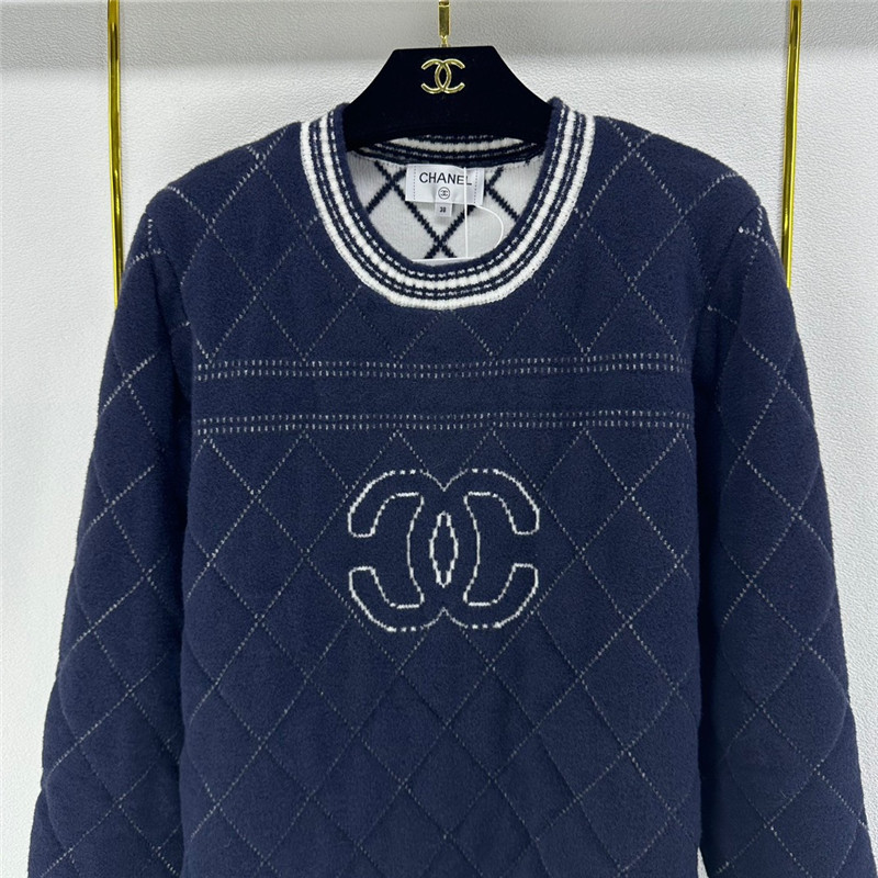 Ch**el logo plaid knitted sweater
