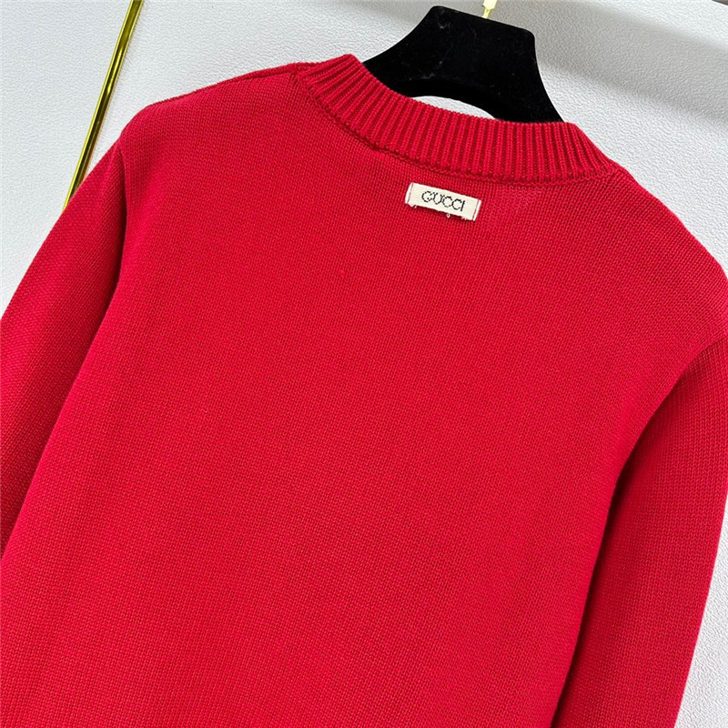 Gvc*1 red dragon appliqu¨¦ sweater