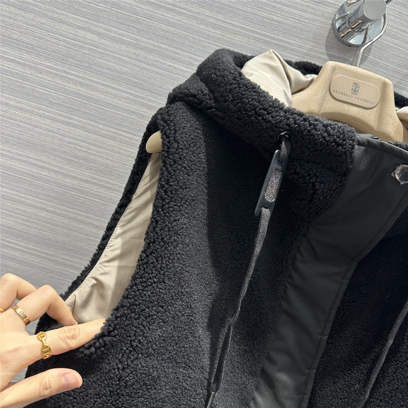 BC wool patchwork design vest down jacket