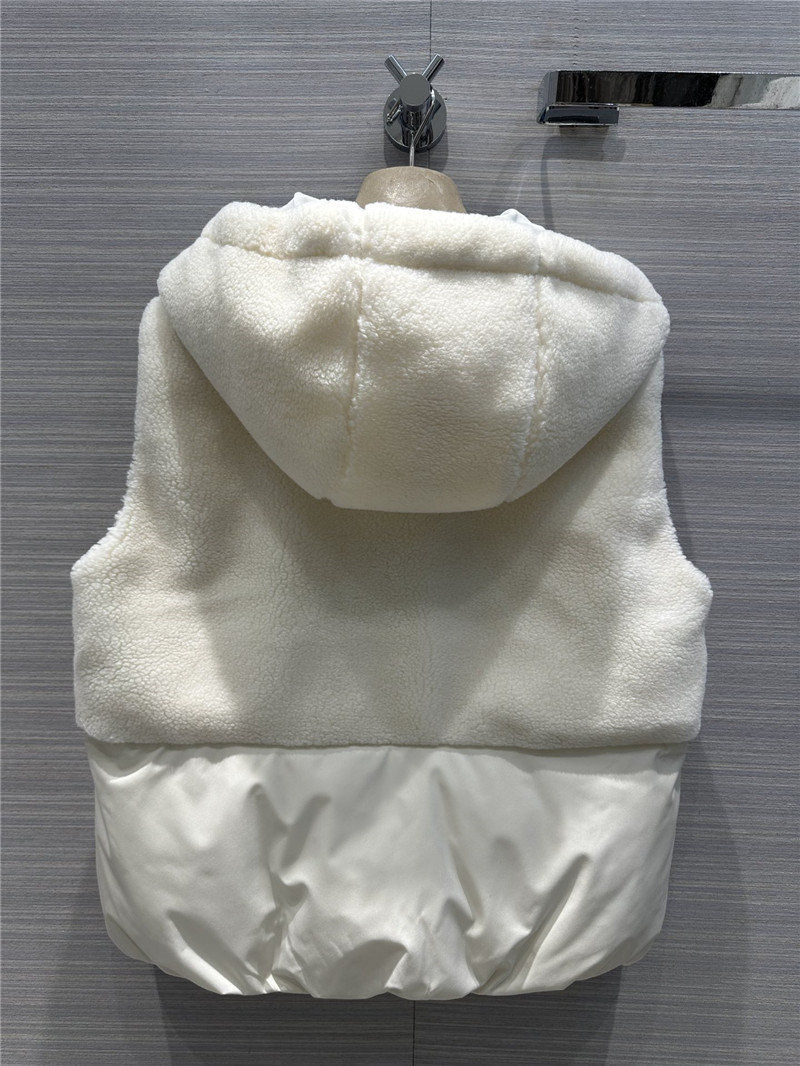 BC wool patchwork design vest down jacket