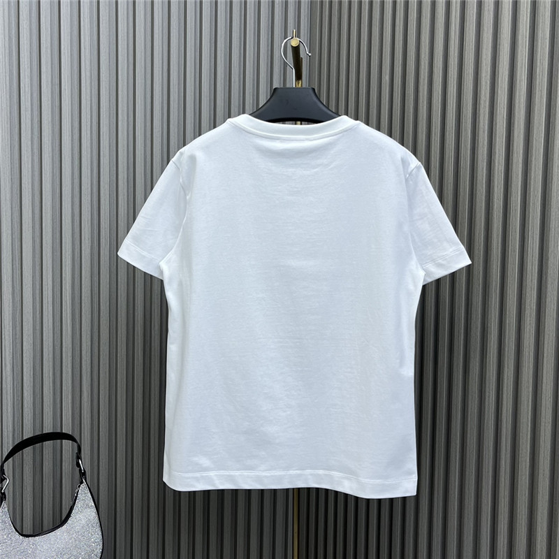 Ch**el round neck rhinestone embroidered t-shirt