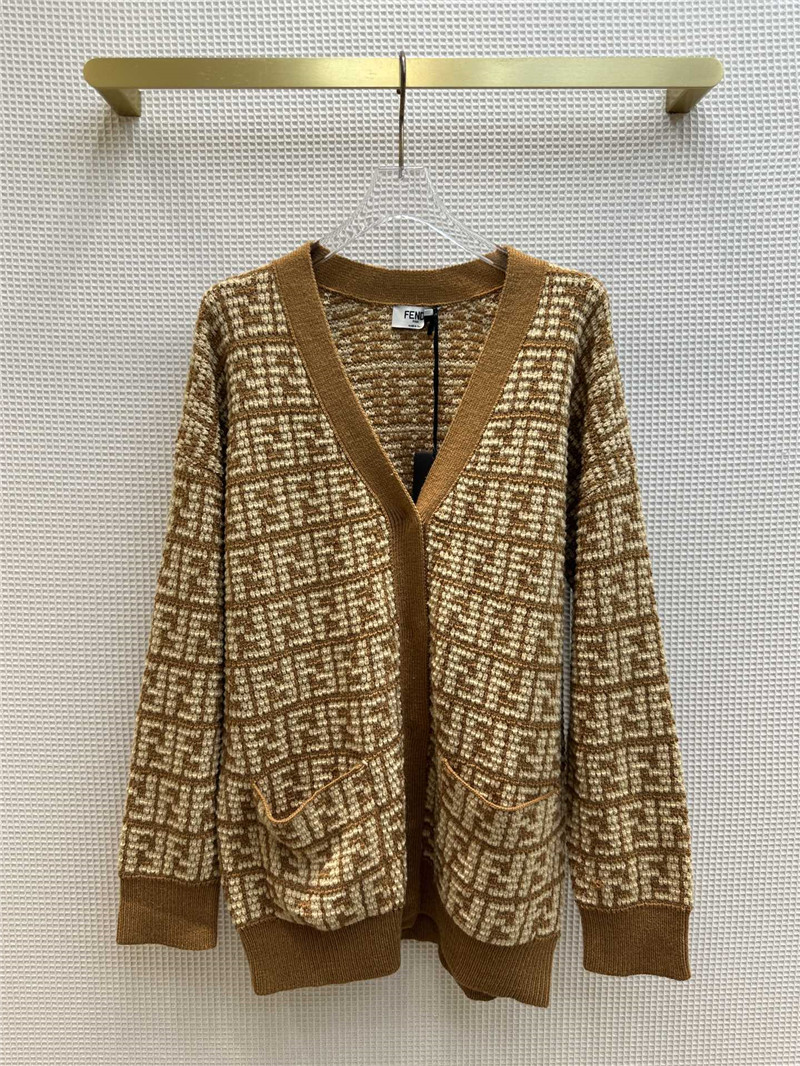 F**di classic ff jacquard knitted jacket