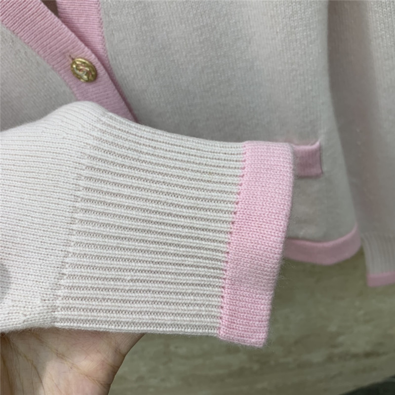 Ch**el macaron color cardigan in pink