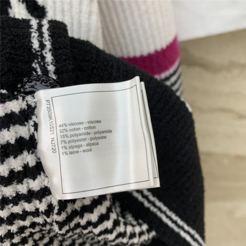 Ch**el contrast wool cardigan in navy
