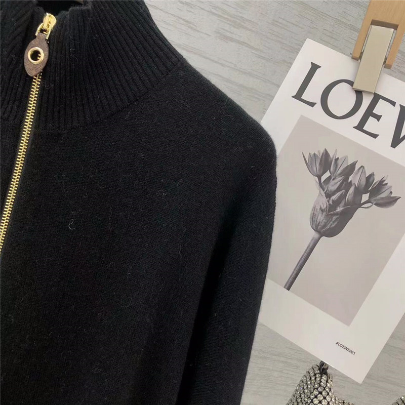 l0vis Vvtt0n zip cashmere cardigan in navy