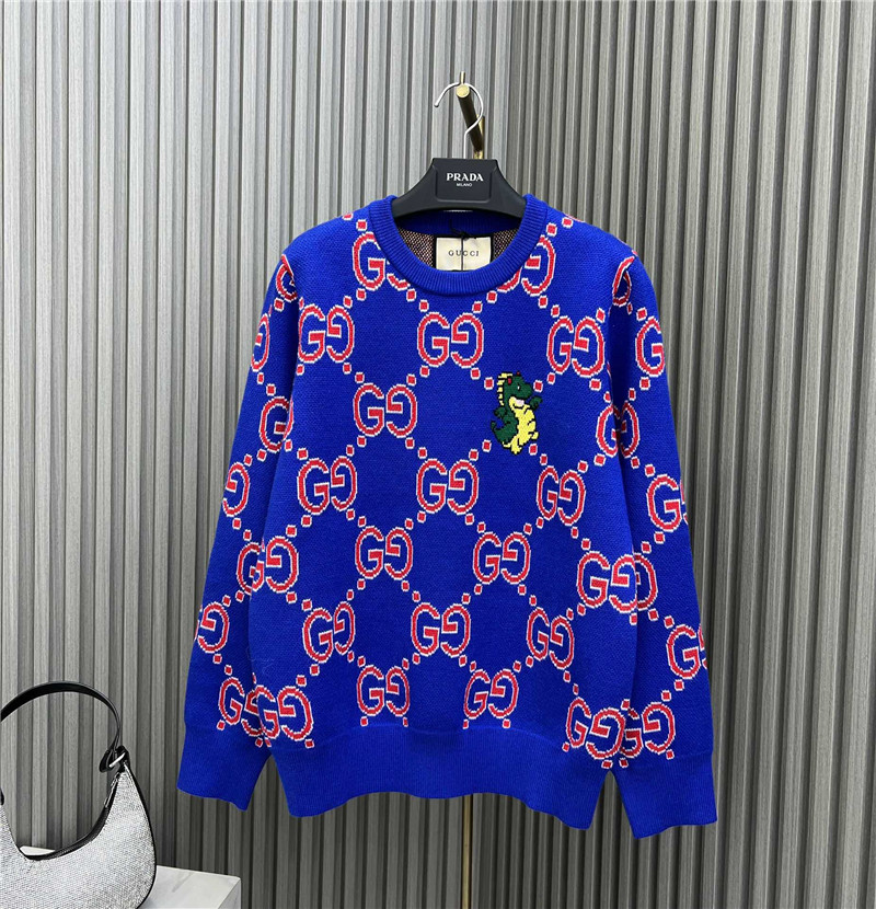 Gvc*1 logo embroidered jacquard sweater
