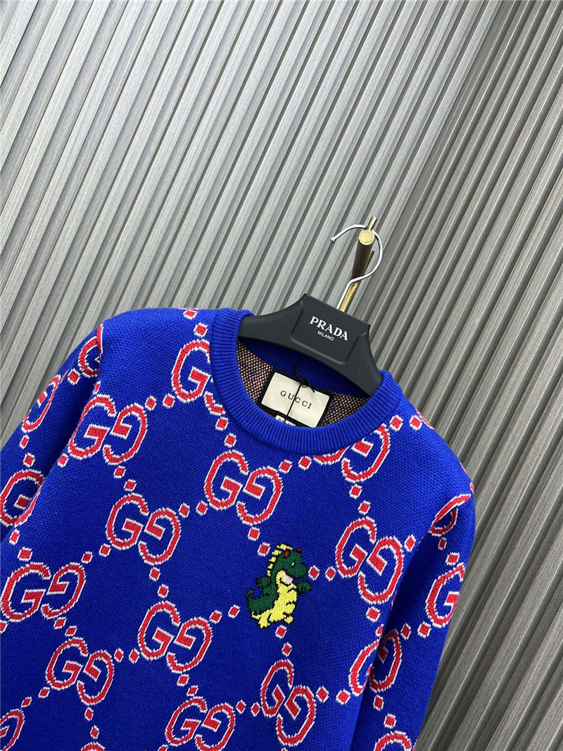 Gvc*1 logo embroidered jacquard sweater