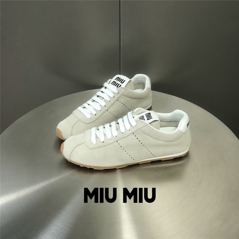 Miu Miu Suede Sneakers in White