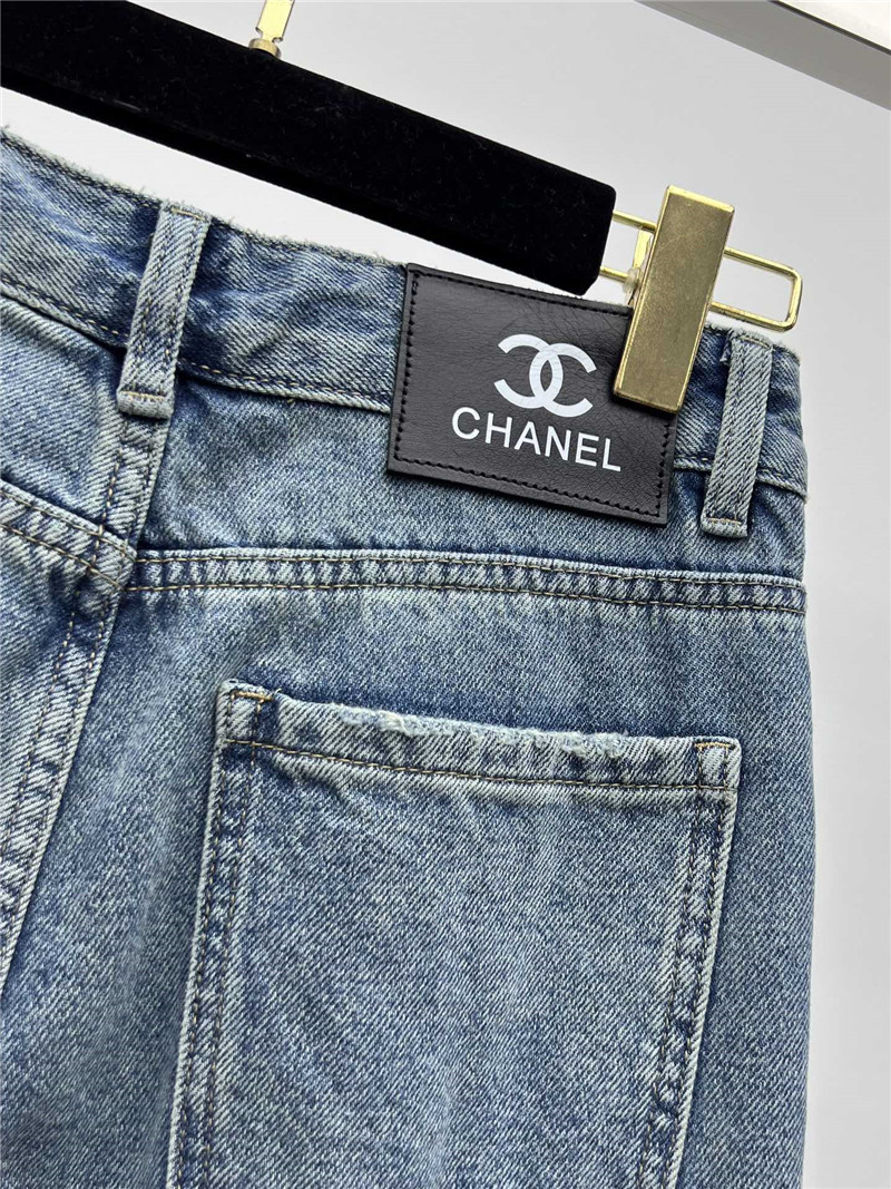 Ch**el five-pointed star print straight jeans