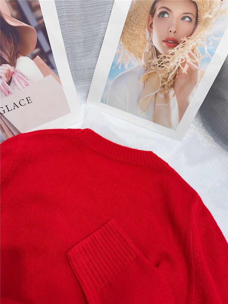 Miu Miu Logo Wool Sweater in Vibrant Red