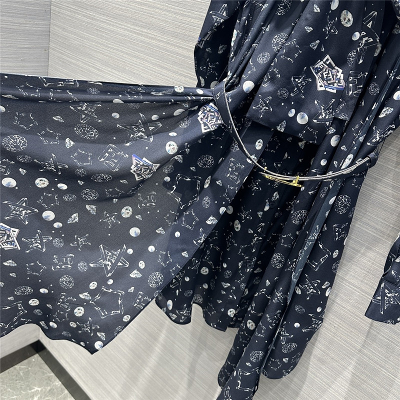 F**di starry printed silk dress