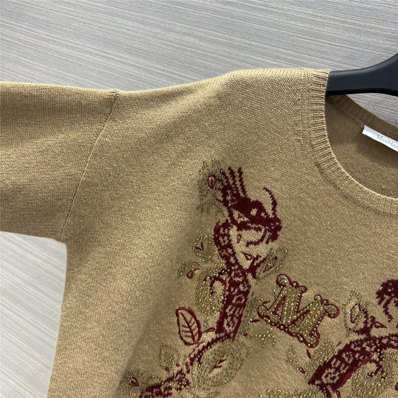 Vanitoo Rhinestone Cashmere Sweater in Beige