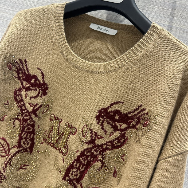Vanitoo Rhinestone Cashmere Sweater in Beige