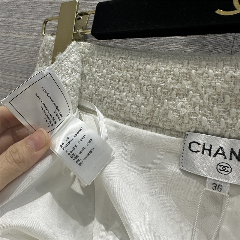 Ch**el tweed pleated mini skirt