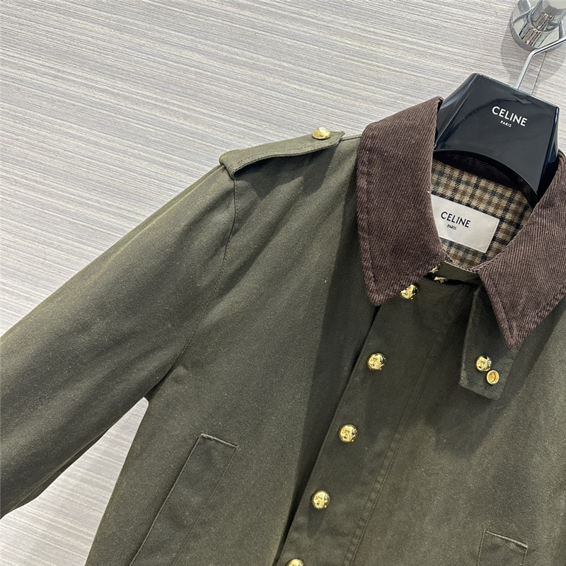 Ce1i*e core velvers leading green worker jacket coat